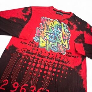 Contender Y2K Streetwear Graphic Long Sleeve Tee - Black and Red
